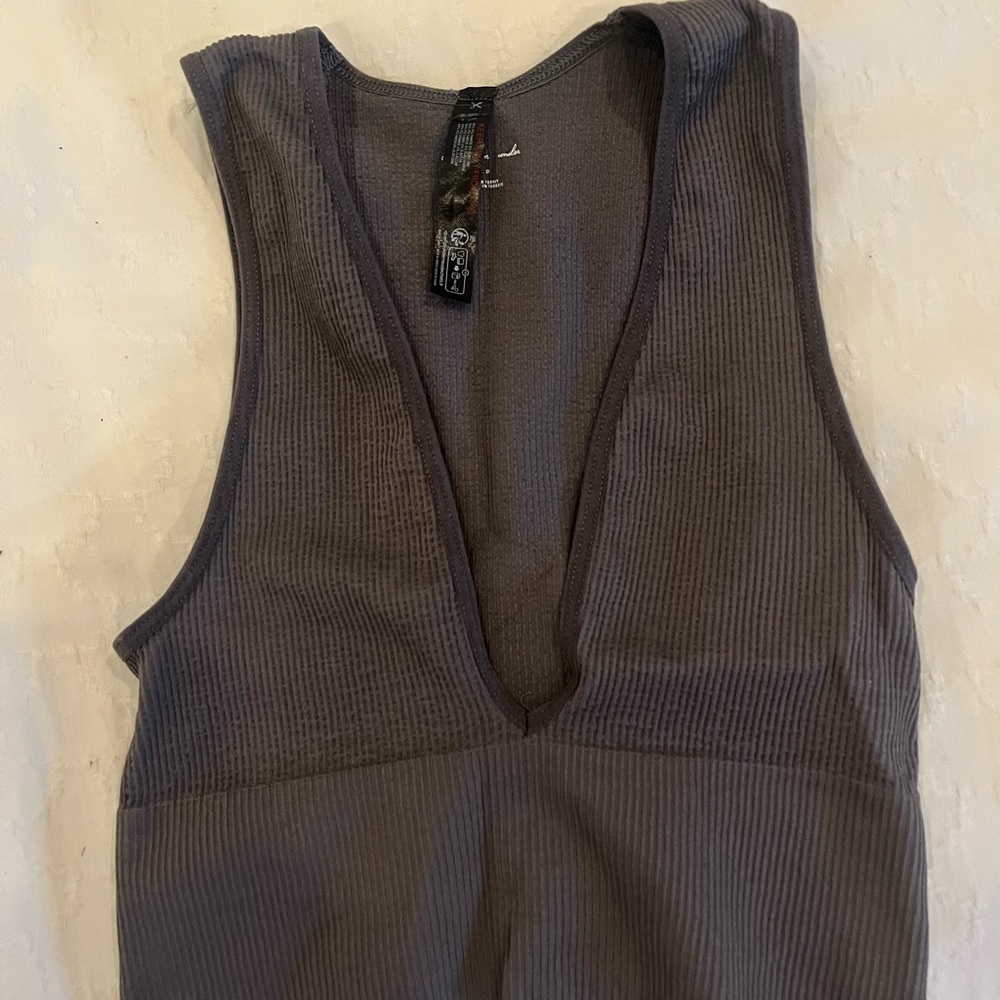 Urban Outfitters Charcoal Ribbed Tank Top